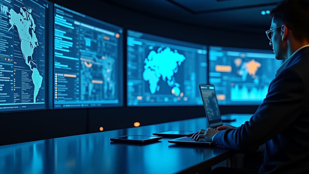 Modern logistics command center with advanced tracking technology